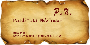 Palásti Nándor névjegykártya